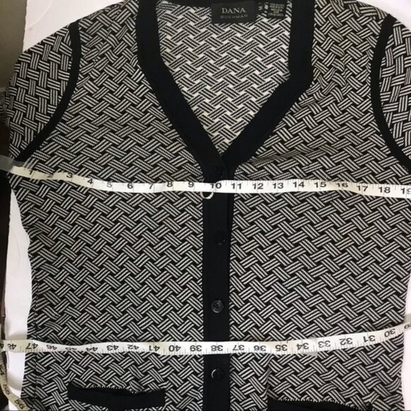 Dana Bachman Silk Knit Cardigan Sweater Jacket Pockets Buttons Neutral Lightwght - Picture 14 of 16